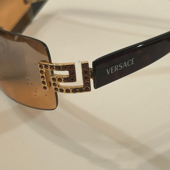Versace Gold and Tan Sunglasses - Picture 2 of 16